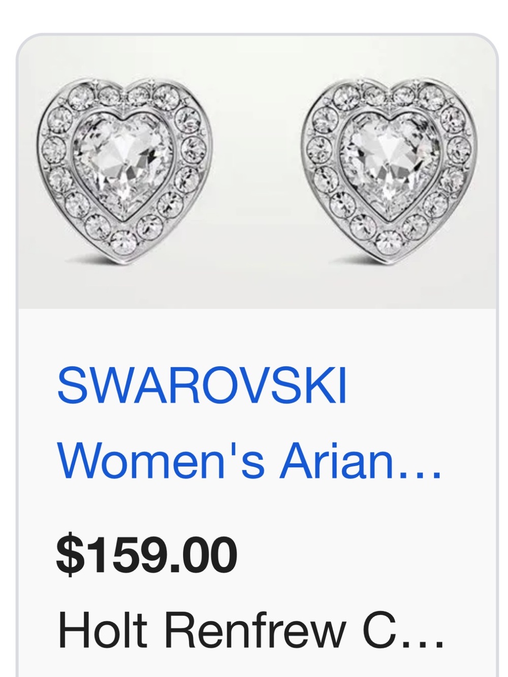 Swarovski Heart Crystal Halo Stud Earrings - Clear/Silver